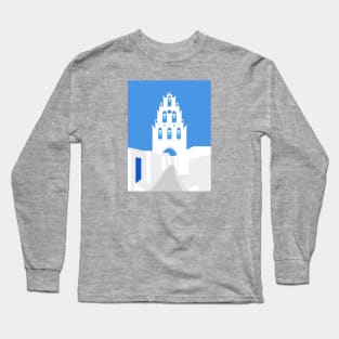 Bell Tower, Megalochori Village, Santorini, Greece Long Sleeve T-Shirt